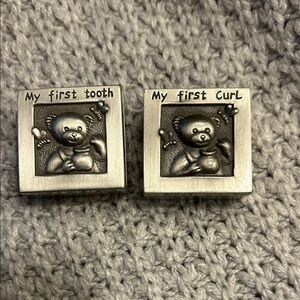 Silver Keepsake Boxes for Baby's First Tooth and Curl